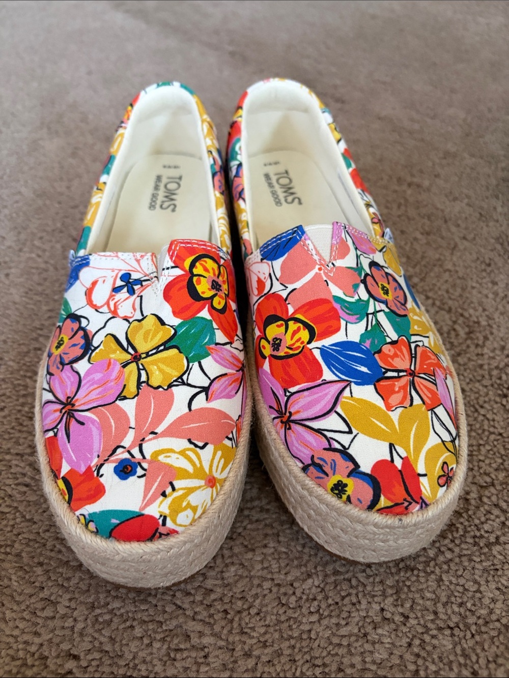 Toms Women's Floral Canvas Espadrilles in Multi-Color